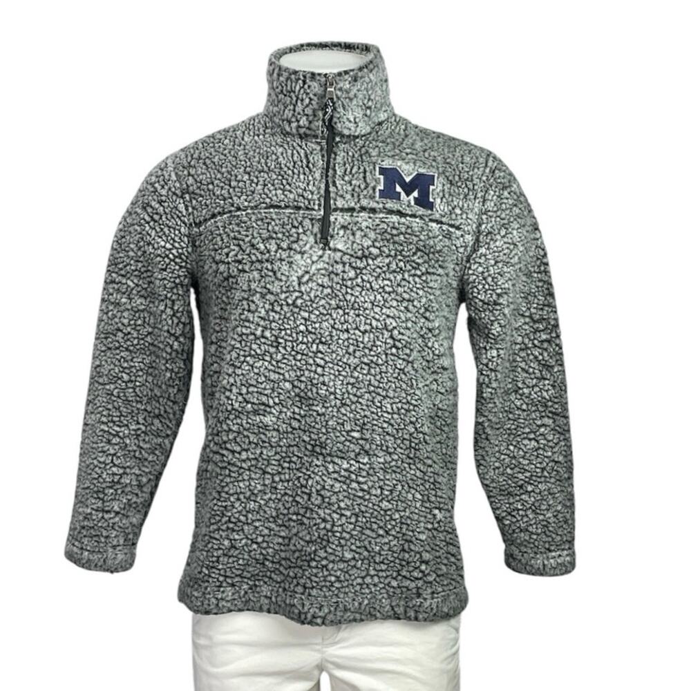 Boxercraft Michigan Wolverines Men's Sherpa Fleece Zip Sweatshirt Sweater Top S